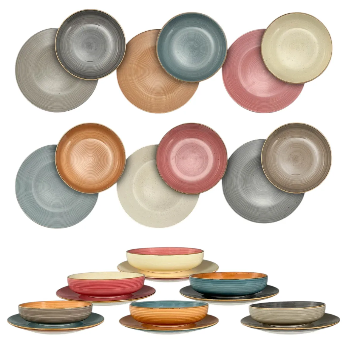 SERVIZIO PIATTI DA 12 PIATTI MAYA IN CERAMICA