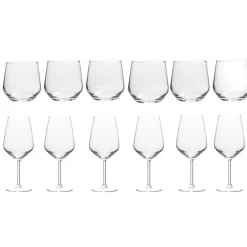 SERVIZIO 12PZ BICCHIERI LINEA ALLEGRA IN VETRO TRASPARENTE 34CL/49CL