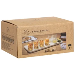 SET 6 BICCHIERI DA SHOT MOD. AUTOMNE IN VETRO TRASPARENTE 4.7X6.2CM 60ML