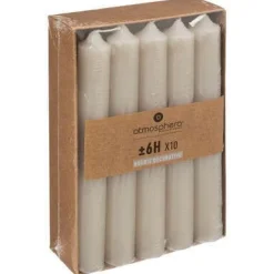 SET 10 CANDELE HUGO TORTORA H 16CM: vendita online SET 10 CANDELE HUGO TORTORA H 16CM in offerta