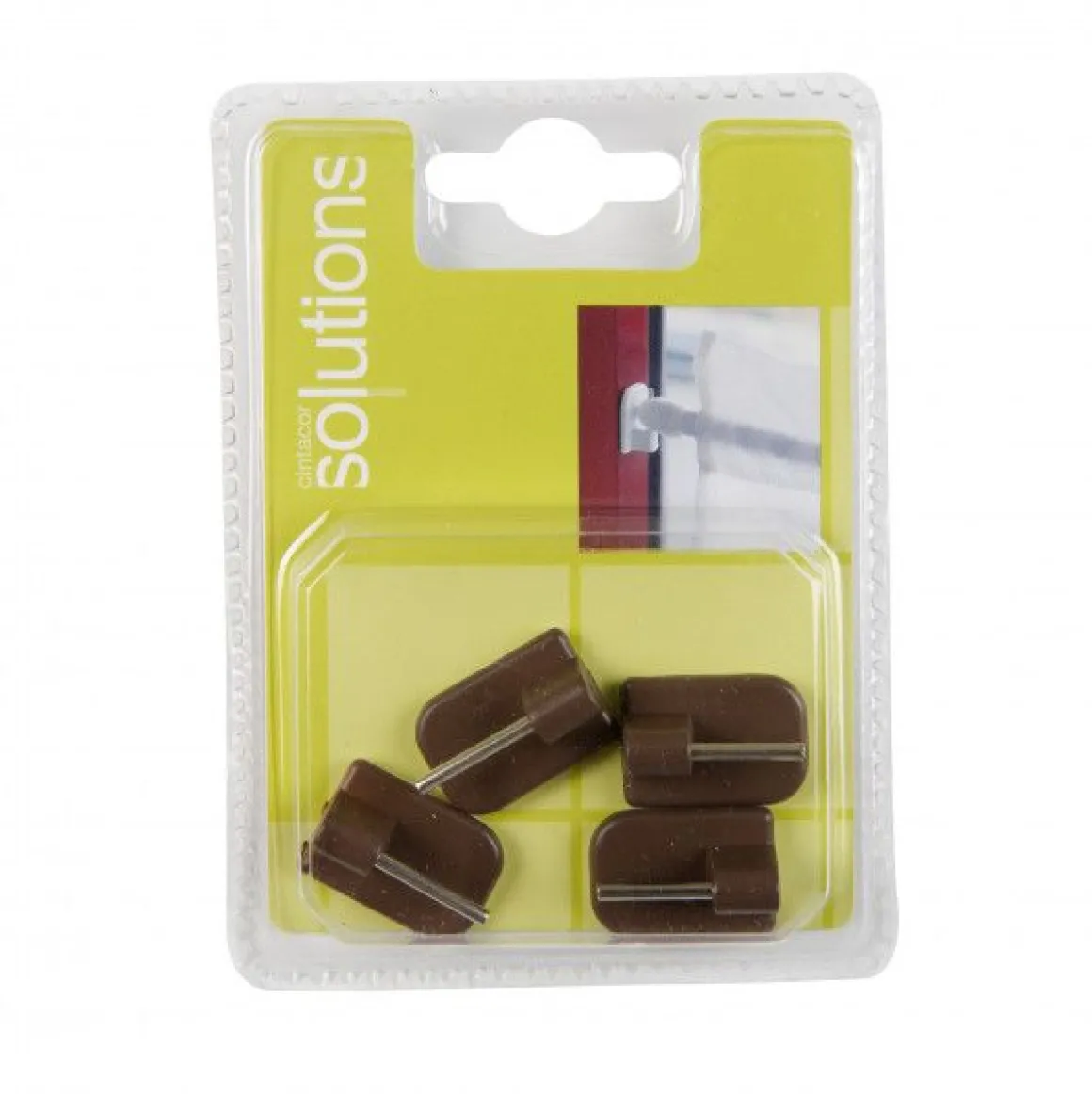 SET 4 GANCI ADESIVI PER TENDA MARRONI : vendita online SET 4 GANCI ADESIVI PER TENDA MARRONI in offerta