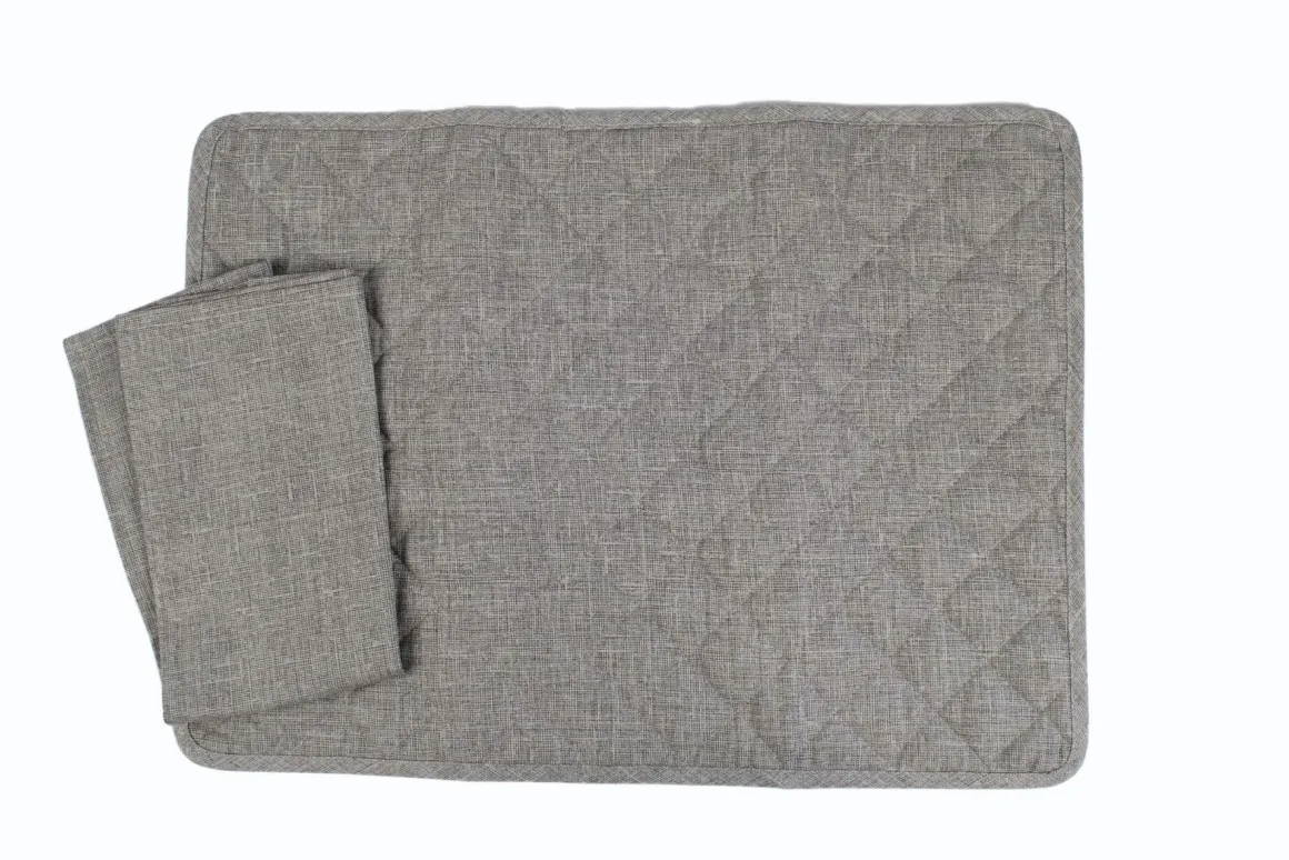 SET AMERICANO IN COTONE TRAPUNTATO GRIGIO: vendita online SET AMERICANO IN COTONE TRAPUNTATO GRIGIO in offerta
