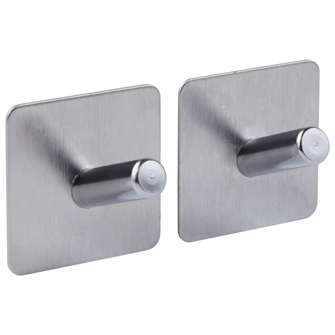 SET 2 APPENDINI ADESIVI STIKY IN ACCIAIO INOX 4.5X4.5CM ASSORTITO
