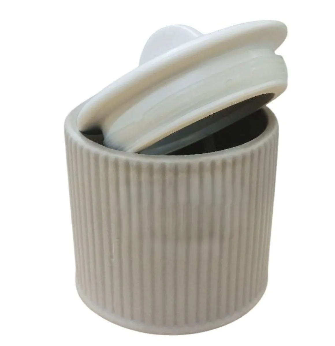 SET 3 BARATTOLI IN CERAMICA 400ML ZUCCHERO/SALE/CAFFE GRIGIO/BIANCO