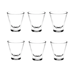 SET 6 BICCHIERI DA CAFFE' IN VETRO MOD. JAVA 7CL TRASPARENTE