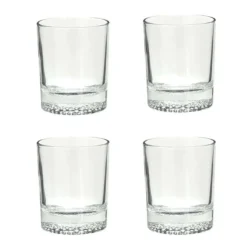 SET 4 BICCHIERI DA WHISKY BASSI IN VETRO 8X9.5CM 30CL