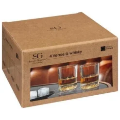 SET 4 BICCHIERI DA WHISKY BASSI IN VETRO 8X9.5CM 30CL