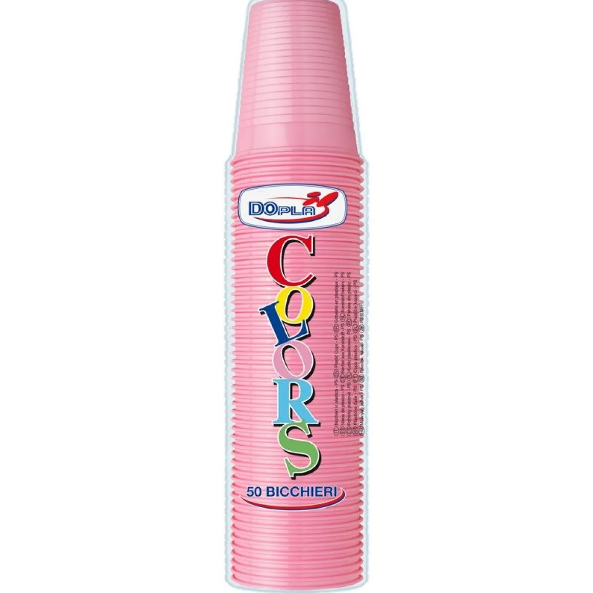 SET 50 BICCHIERI IN PLASTICA 200ML ROSA