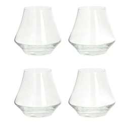 SET 4 BICCHIERI WHISKY IN VETRO 9X5.5CM 29CL