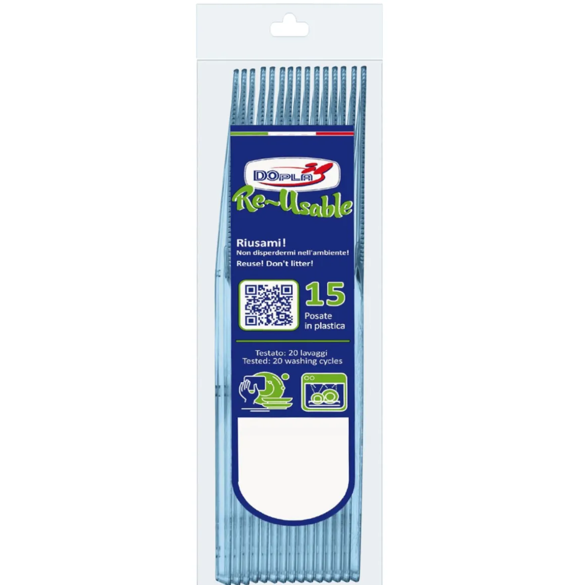 SET 15 COLTELLI COMPACT IN PLASTICA AZZURRI