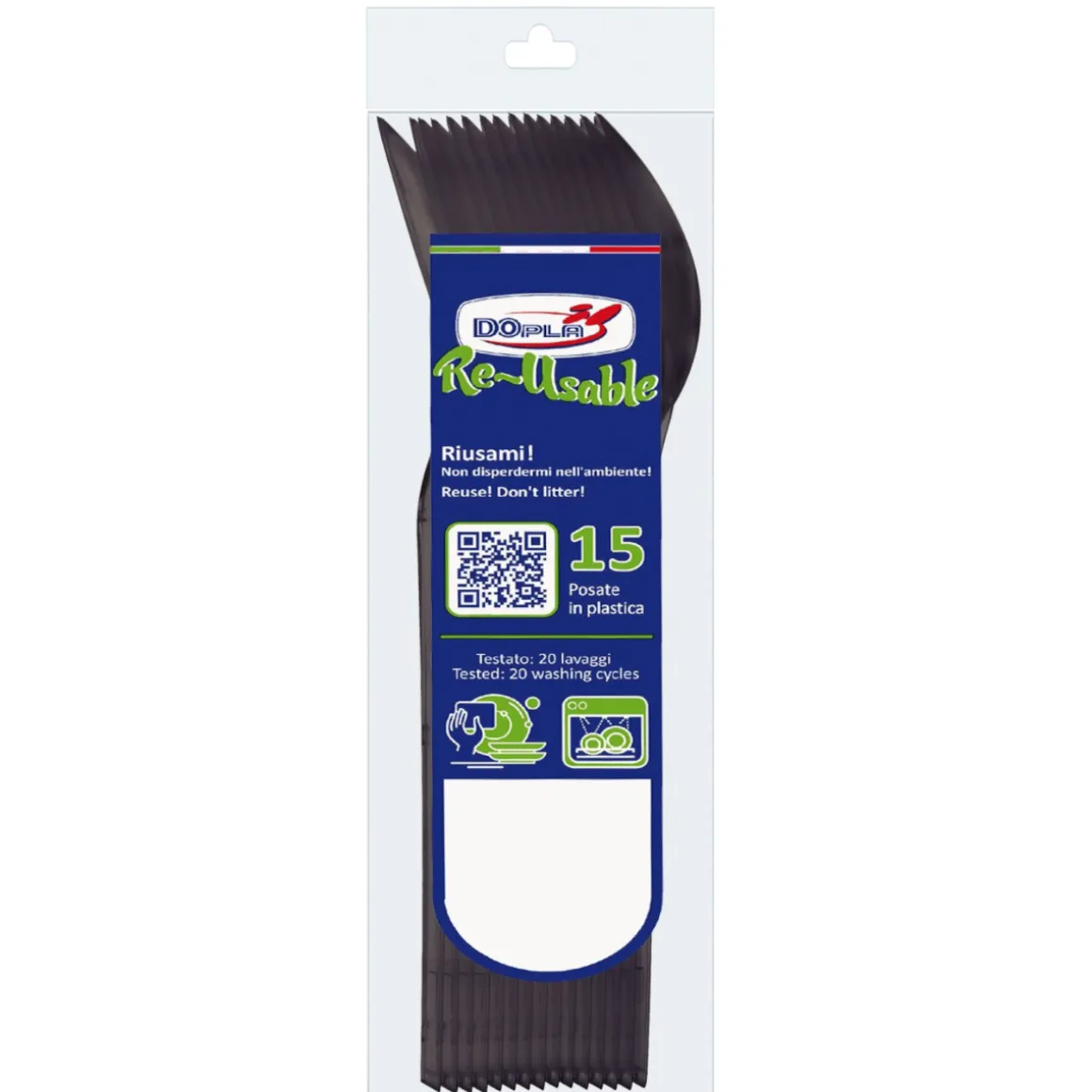 SET 15 CUCCHIAI COMPACT IN PLASTICA NERI