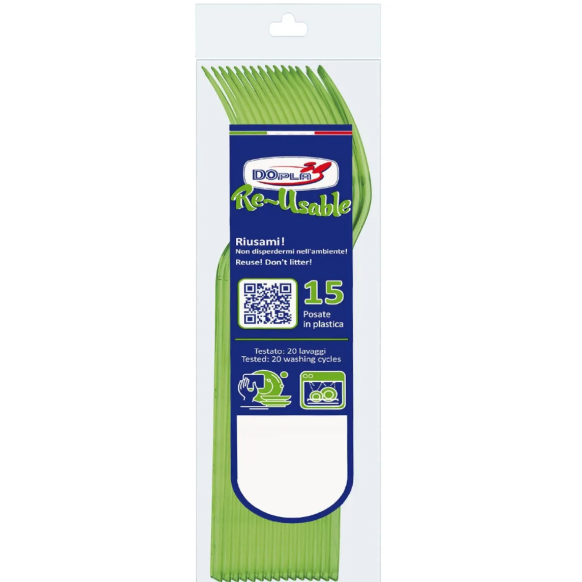 SET 15 FORCHETTE COMPACT IN PLASTICA VERDE ACIDO