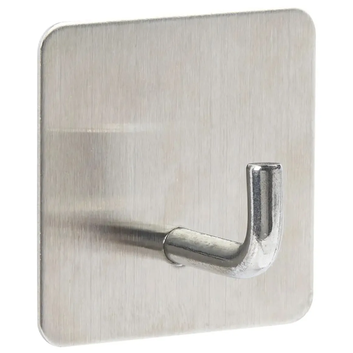 SET 4 GANCI ADESIVI STILKY IN ACCIAIO INOX ASSORTITO 4.5X4.5CM SP 2.7CM