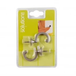 SET 2 GANCI FERMATENDA IN METALLO CROMO SATINATO: vendita online SET 2 GANCI FERMATENDA IN METALLO CROMO SATINATO in offerta