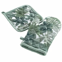 SET GUANTO DA CUCINA + PRESINA IN COTONE ARDENIA VERDE SALVIA: vendita online SET GUANTO DA CUCINA + PRESINA IN COTONE ARDENIA VERDE SALVIA in offerta