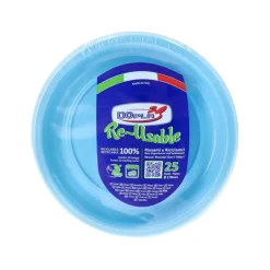 SET 25 PIATTI DA FRUTTA IN PLASTICA DIAM. 17CM AZZURRO