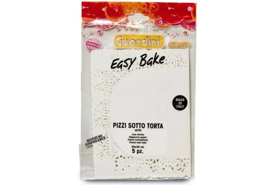 SET 5 PIZZI SOTTO TORTA LINEA EASY BAKE IN CARTA BIANCA 20X30CM