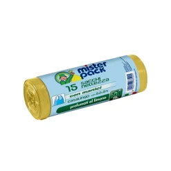 SET 15 SACCHI NETTEZZA GIALLI MISTERPACK AL PROFUMO DI LIMONE 52X54CM 28LT: vendita online SET 15 SACCHI NETTEZZA GIALLI MISTERPACK AL PROFUMO DI LIMONE 52X54CM 28LT in offerta