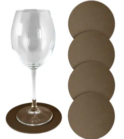 SET 4 SOTTOBICCHIERI IN SIMILPELLE DIAM. 12.5CM TORTORA: vendita online SET 4 SOTTOBICCHIERI IN SIMILPELLE DIAM. 12.5CM TORTORA in offerta