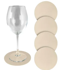 SET 4 SOTTOBICCHIERI IN SIMILPELLE DIAM. 12.5CM AVORIO: vendita online SET 4 SOTTOBICCHIERI IN SIMILPELLE DIAM. 12.5CM AVORIO in offerta
