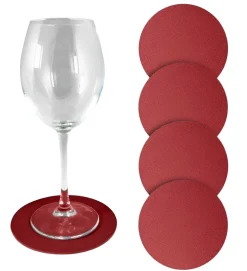 SET 4 SOTTOBICCHIERI IN SIMILPELLE DIAM. 12.5CM BORDEAUX: vendita online SET 4 SOTTOBICCHIERI IN SIMILPELLE DIAM. 12.5CM BORDEAUX in offerta