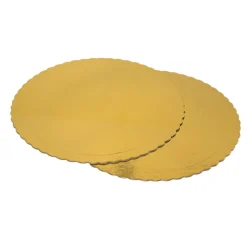 SET 2 SOTTO TORTA LINEA EASY BAKE IN CARTONCINO DORATO DIAM. 32CM