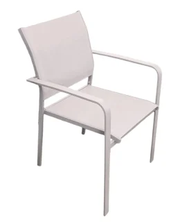 Set tavolo e 4 sedie in textilene e acciaio a prezzo basso: offerta arredo da esterno