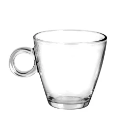 SET 3 TAZZINE DA CAFFE' IN VETRO LINEA NADIA CAPPUCCINO 18CL TRASPARENTE