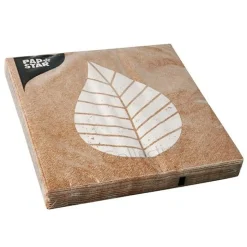 SET 20 TOVAGLIOLI 33X33CM NATURALE GRAPHIC LEAVES: vendita online SET 20 TOVAGLIOLI 33X33CM NATURALE GRAPHIC LEAVES in offerta