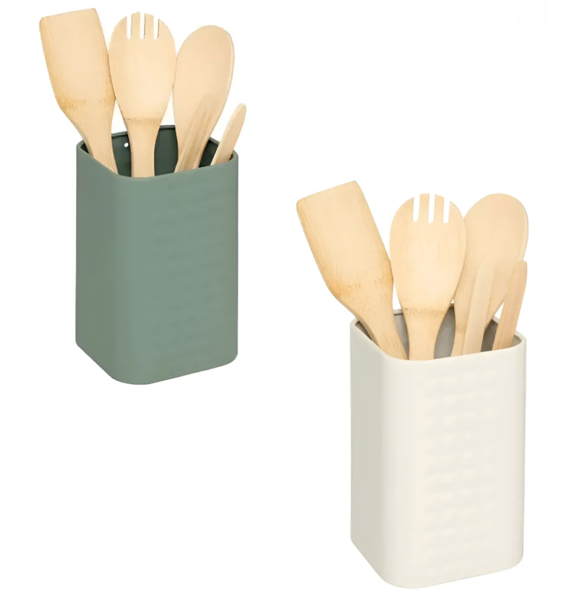SET 4 UTENSILI IN LEGNO CON CONTENITORE ASSORTITO