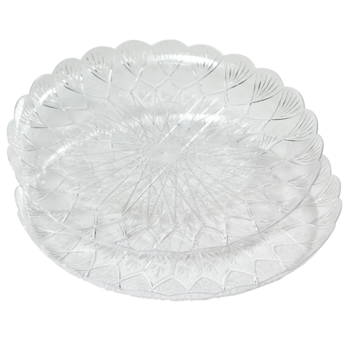 SET 2 VASSOI CRYSTAL LINEA EASY BAKE IN POLISTIRENE BIANCO DIAM. 33CM