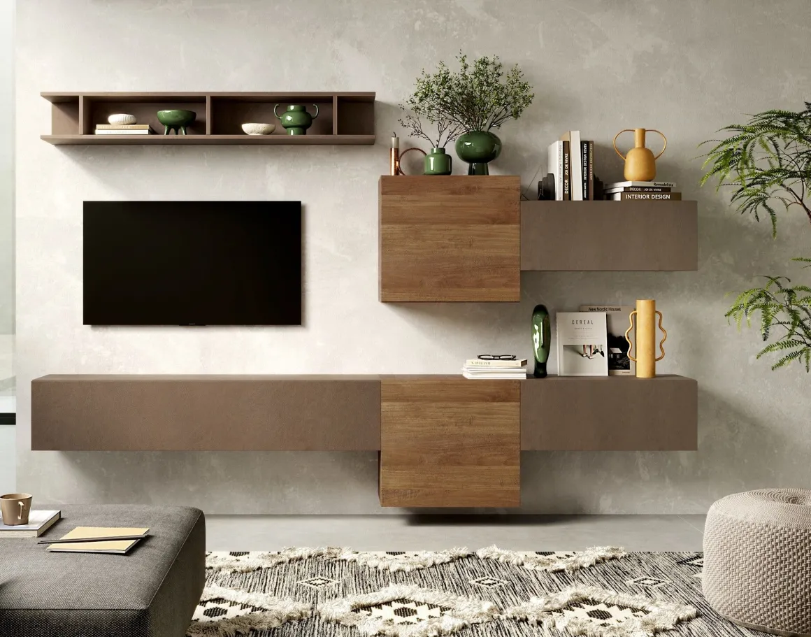 SOGGIORNO MOD. INFINITY 2.0 BRONZO/MERCURE : SOGGIORNO COMPONIBILE