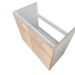 SOTTOLAVELLO ECO CM 80X46 H.82 BIANCO E ROVERE ARTISAN