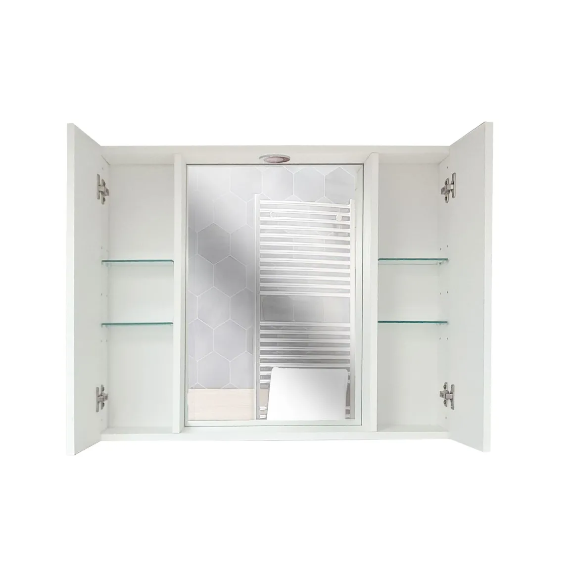 SPECCHIERA CM 80 BIANCO NORDICO CON FARETTO LED