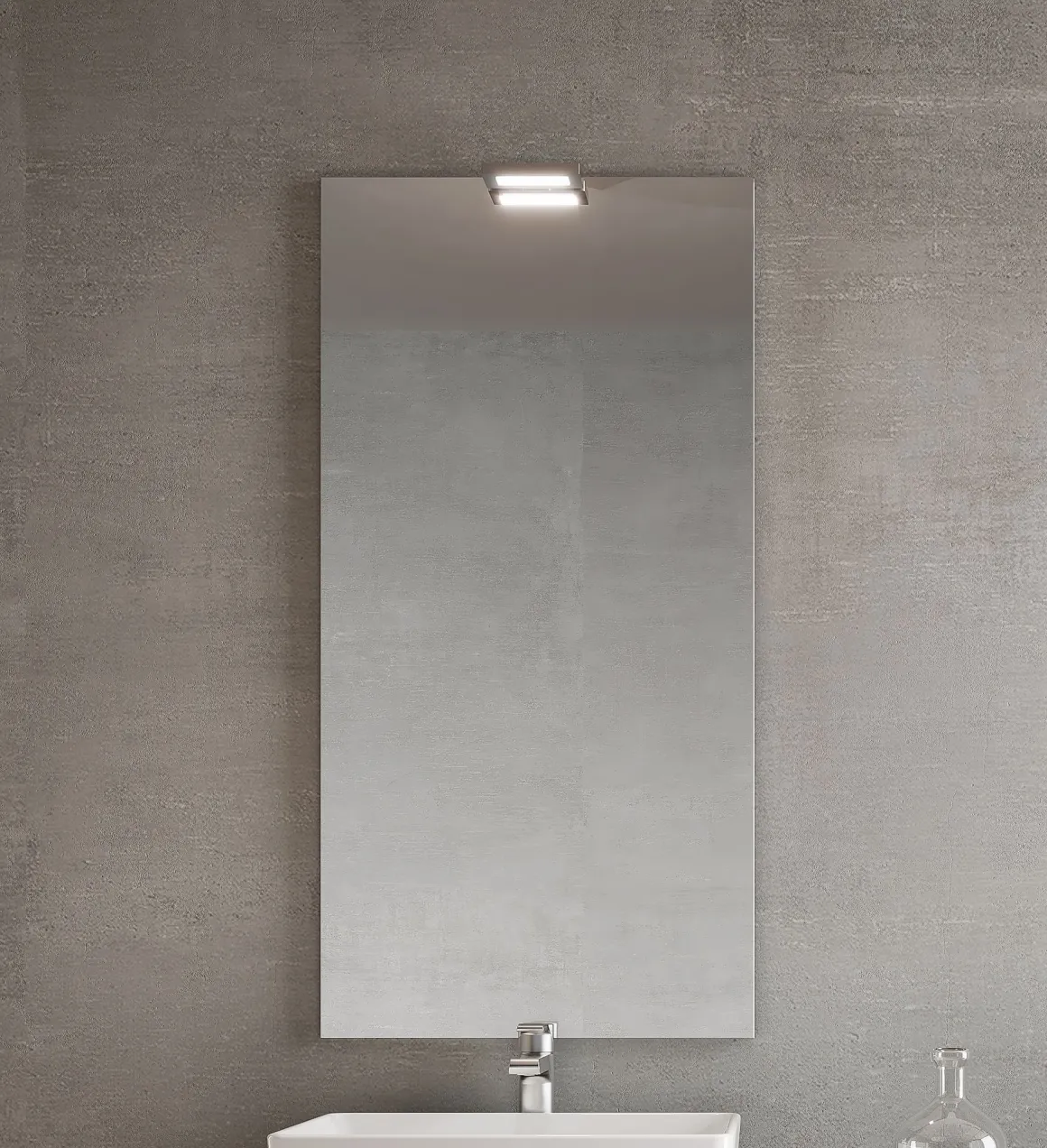 SPECCHIERA PANORAMICA CM 52 CON LAMPADA LED