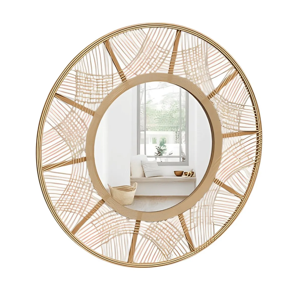 SPECCHIO INA MDF E BAMBU' DIAM. CM 90 NATURALE : vendita online SPECCHIO INA MDF E BAMBU' DIAM. CM 90 NATURALE in offerta