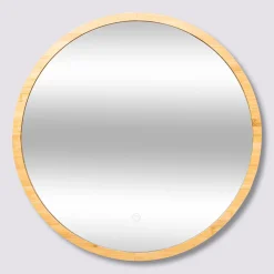 SPECCHIO ROTONDO A LED IN BAMBOO DIAM. 57CM: vendita online SPECCHIO ROTONDO A LED IN BAMBOO DIAM. 57CM in offerta