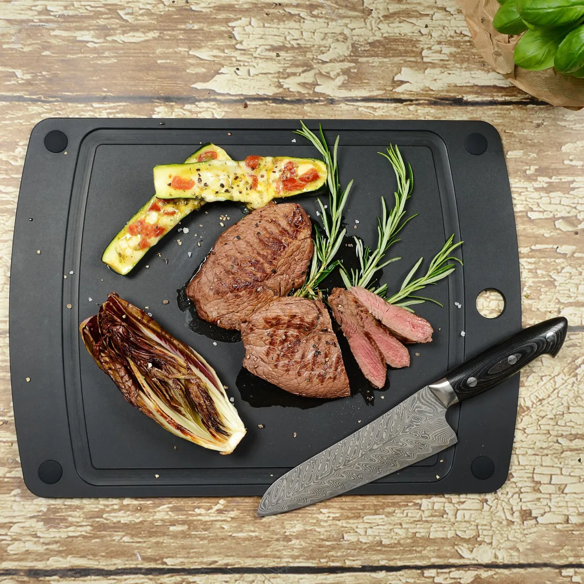 TAGLIERE SERIE GOURMET GRIPPER NERO 37X27.5CM