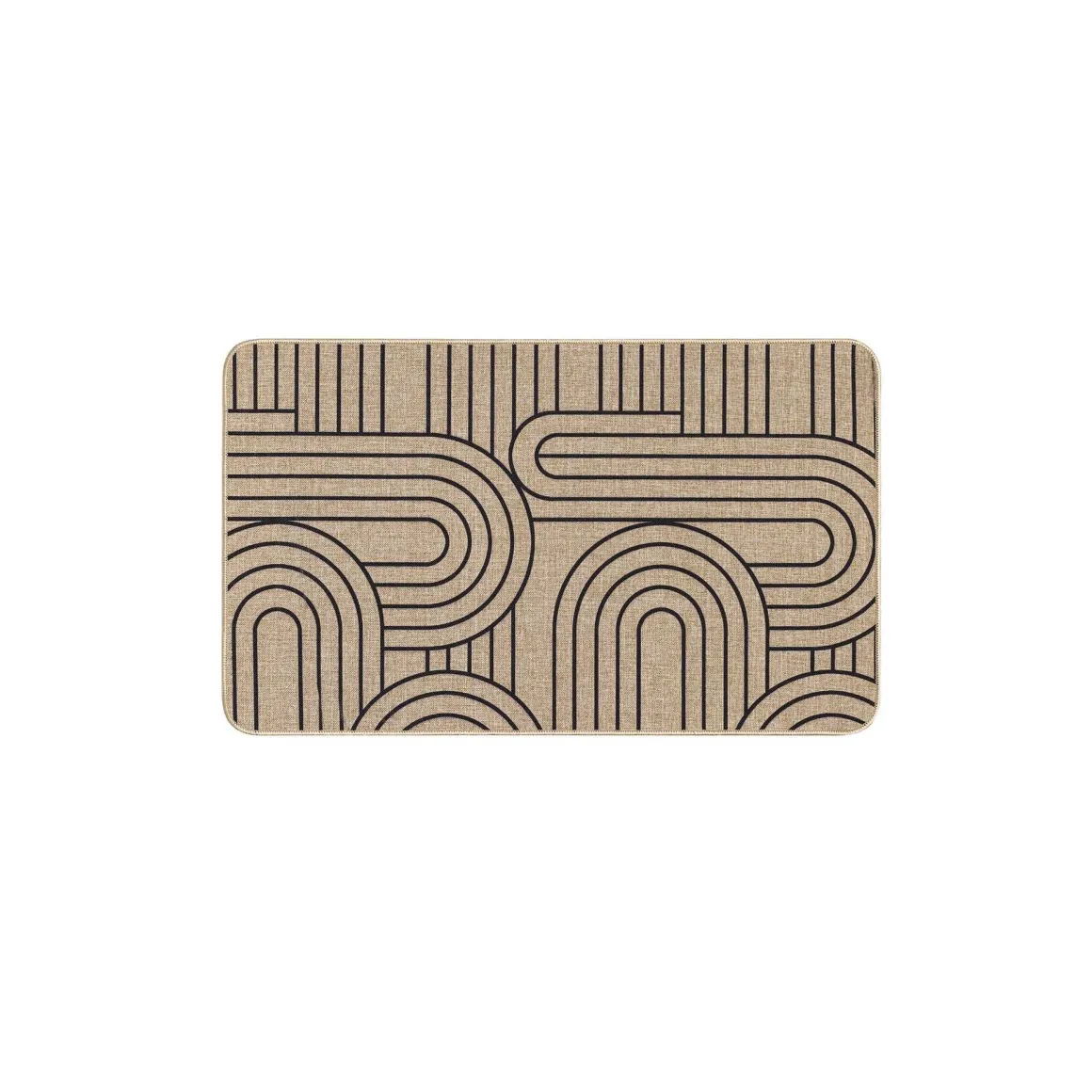TAPPETINO RETTANGOLARE 45X75CM TESSUTO STAMPATO MODUL NERO: vendita online TAPPETINO RETTANGOLARE 45X75CM TESSUTO STAMPATO MODUL NERO in offerta