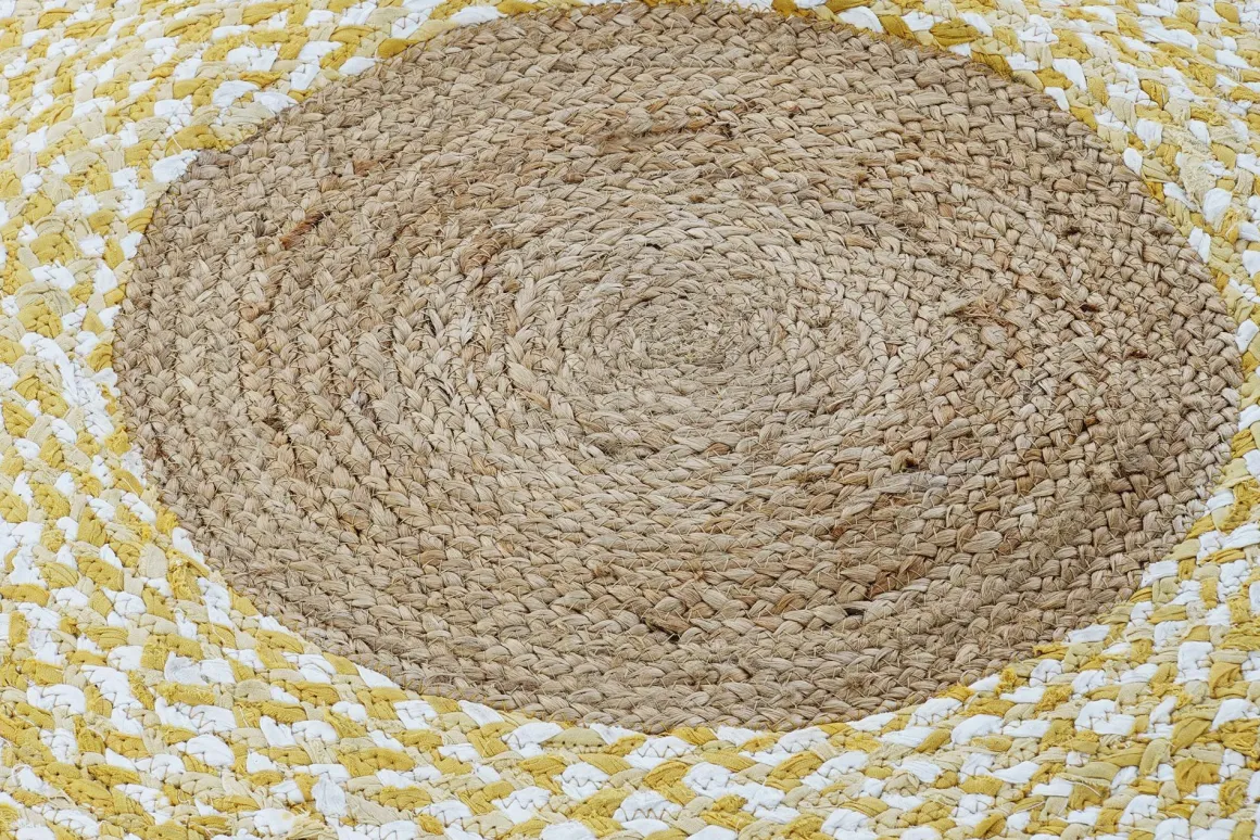 TAPPETO IN COTONE E JUTA NATURALE DIAM. 148: vendita online TAPPETO IN COTONE E JUTA NATURALE DIAM. 148 in offerta
