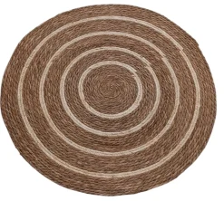 TAPPETO D 80CM NATURALE CON RIGA BIANCA: vendita online TAPPETO D 80CM NATURALE CON RIGA BIANCA in offerta