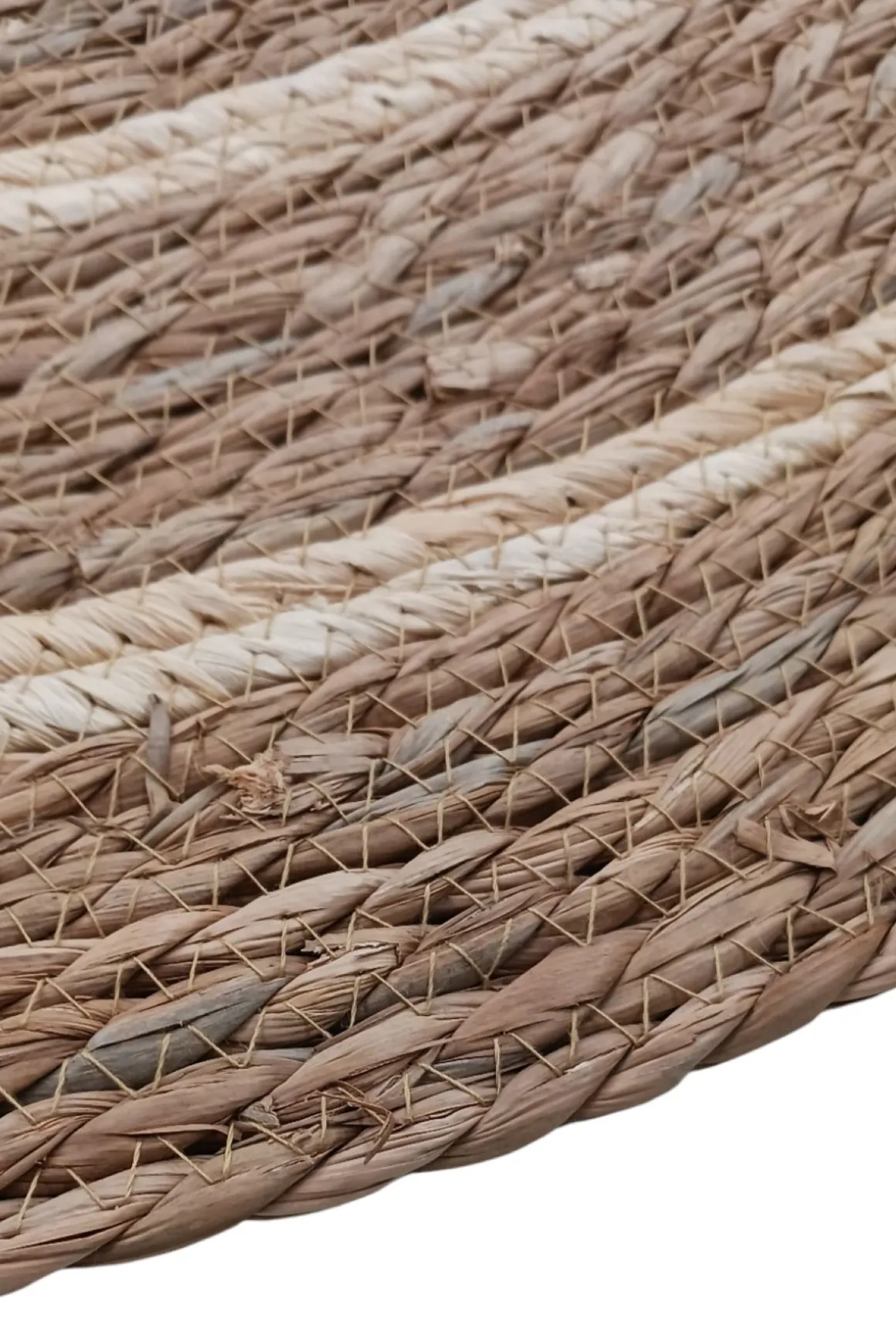 TAPPETO D 80CM NATURALE CON RIGA BIANCA: vendita online TAPPETO D 80CM NATURALE CON RIGA BIANCA in offerta
