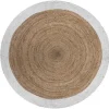TAPPETO IN JUTA MARRONE/BIANCO DIAM. 120: vendita online TAPPETO IN JUTA MARRONE/BIANCO DIAM. 120 in offerta