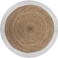 TAPPETO IN JUTA MARRONE/BIANCO DIAM. 120: vendita online TAPPETO IN JUTA MARRONE/BIANCO DIAM. 120 in offerta