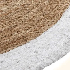 TAPPETO IN JUTA MARRONE/BIANCO DIAM. 120: vendita online TAPPETO IN JUTA MARRONE/BIANCO DIAM. 120 in offerta