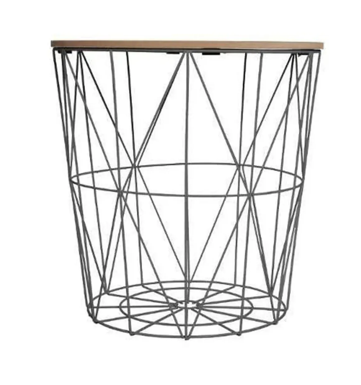 TAVOLINO CONTENITORE MOD. KUMI DIAM. 40 H. 41 CM IN METALLO E MDF in vendita online