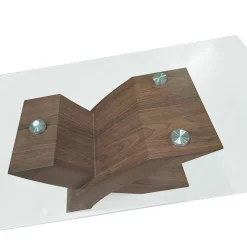 TAVOLINO MOD. BLESS. 110X60 H.45 NOCE E VETRO TEMPERATO