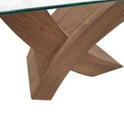 TAVOLINO MOD. BLESS. 110X60 H.45 NOCE E VETRO TEMPERATO