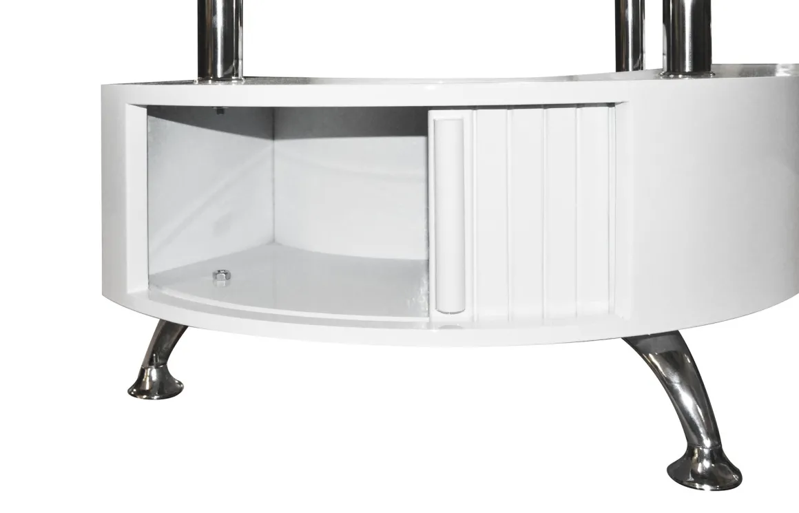 TAVOLINO CM 130X70 H. 45 CON 2 POUF BIANCO E VETRO: vendita online TAVOLINO CM 130X70 H. 45 CON 2 POUF BIANCO E VETRO in offerta