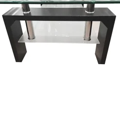 TAVOLINO CM 110X60 H. 40 LARICE NERO E VETRO: vendita online TAVOLINO CM 110X60 H. 40 LARICE NERO E VETRO in offerta